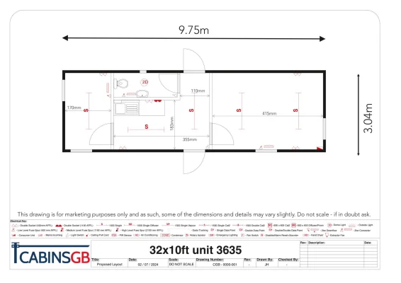  - Ref: 3635 - 32'x10' Cabin