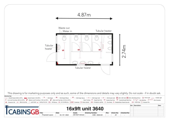  - Ref: 3640 - 16'x9' Toilet