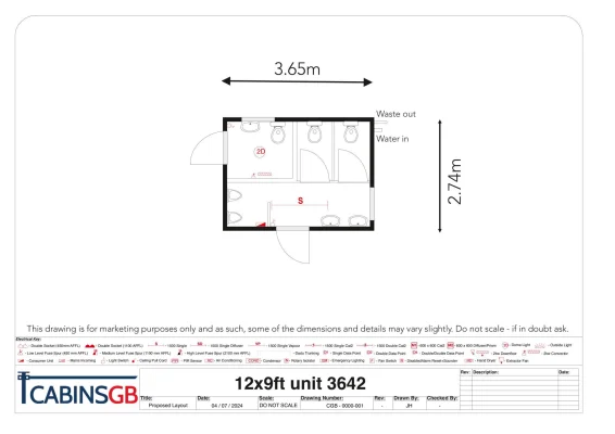  - Ref: 3642 - 12'x9' Toilet