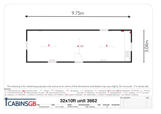  - Ref: 3662 - 32'x10' Cabin