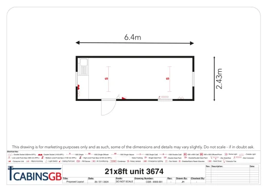  - Ref: 3674 - 21'x8' Cabins up to 24' Long