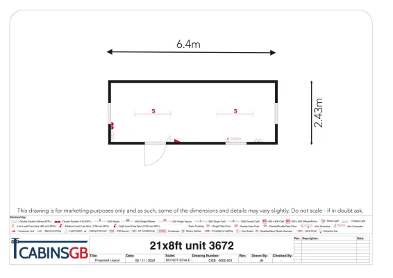  - Ref: 3672 - 21'x8' Cabins up to 24' Long