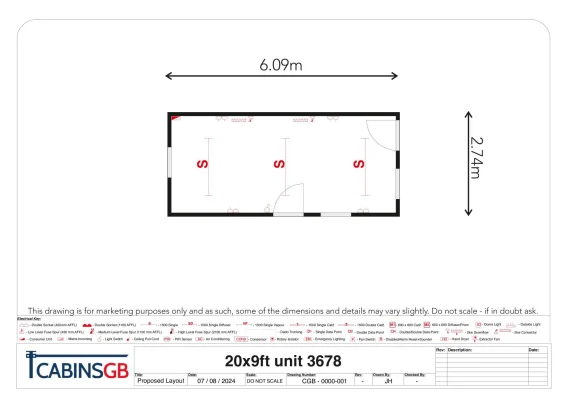  - Ref: 3678 - 20'x9' Cabins up to 24' Long