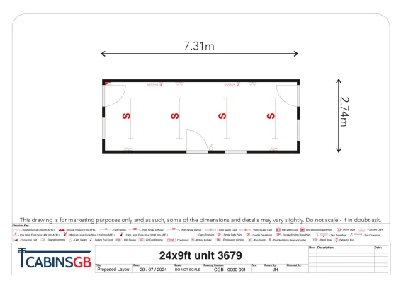  - Ref: 3679 - 24'x9' Cabins up to 24' Long