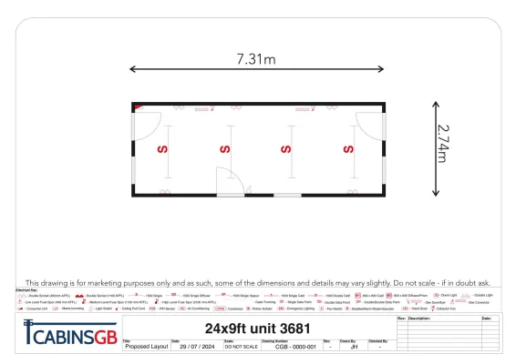  - Ref: 3681 - 24'x9' Cabins up to 24' Long