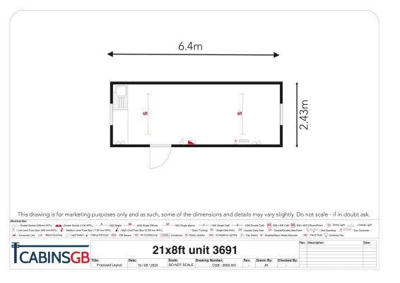  - Ref: 3691 - 21'x8' Cabins up to 24' Long