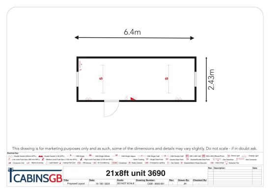  - Ref: 3690 - 21'x8' Cabins up to 24' Long