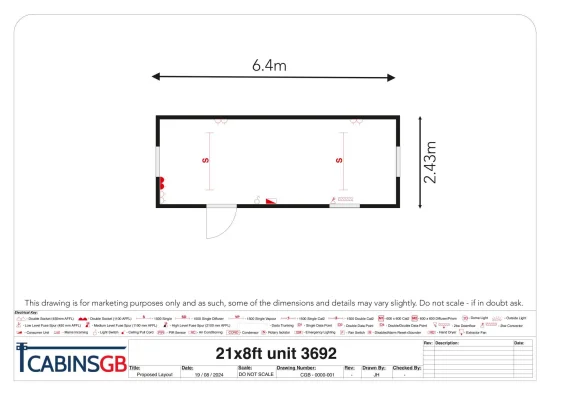  - Ref: 3692 - 21'x8' Cabins up to 24' Long