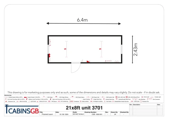  - Ref: 3701 - 21'x8' Cabins up to 24' Long