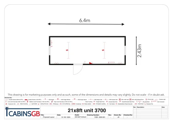  - Ref: 3700 - 21'x8' Cabins up to 24' Long