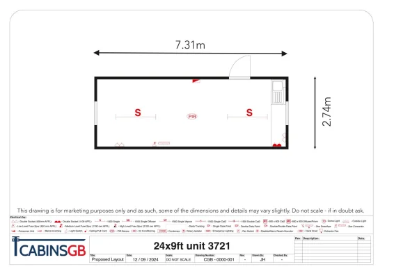  - Ref: 3721 - 24'x9' Cabins up to 24' Long