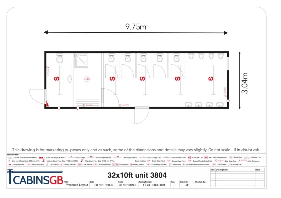  - Ref: 3804 - 32'x10' Toilet